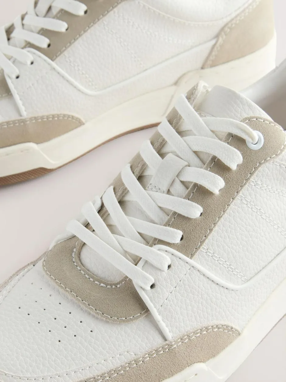Next Smart Casual Trainers with Suede Trim Neutral Discount