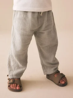 Next Soft Textured Pull On Trousers (3mths-7yrs) Neutral Sale