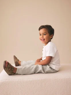 Next Soft Textured Pull On Trousers (3mths-7yrs) Neutral Sale