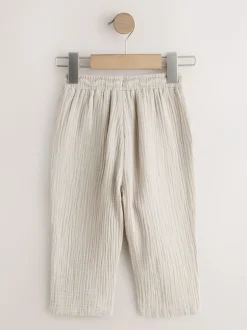 Next Soft Textured Pull On Trousers (3mths-7yrs) Neutral Sale