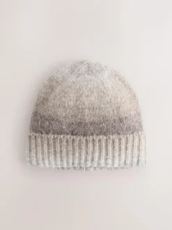 Next Neutral Space Dye Knitted Beanie Hat Hot