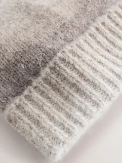 Next Neutral Space Dye Knitted Beanie Hat Hot