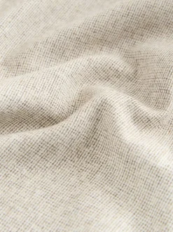 Next Standard Collar Cotton Linen Blend Short Sleeve Shirt Neutral Clearance
