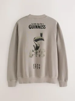 Next Neutral Stone Guinness Licence Graphic Crew Sweatshirt Hot