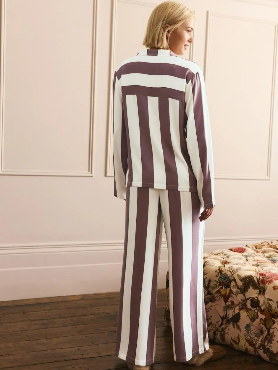Next Button Through Pyjamas Neutral Stripe Hot