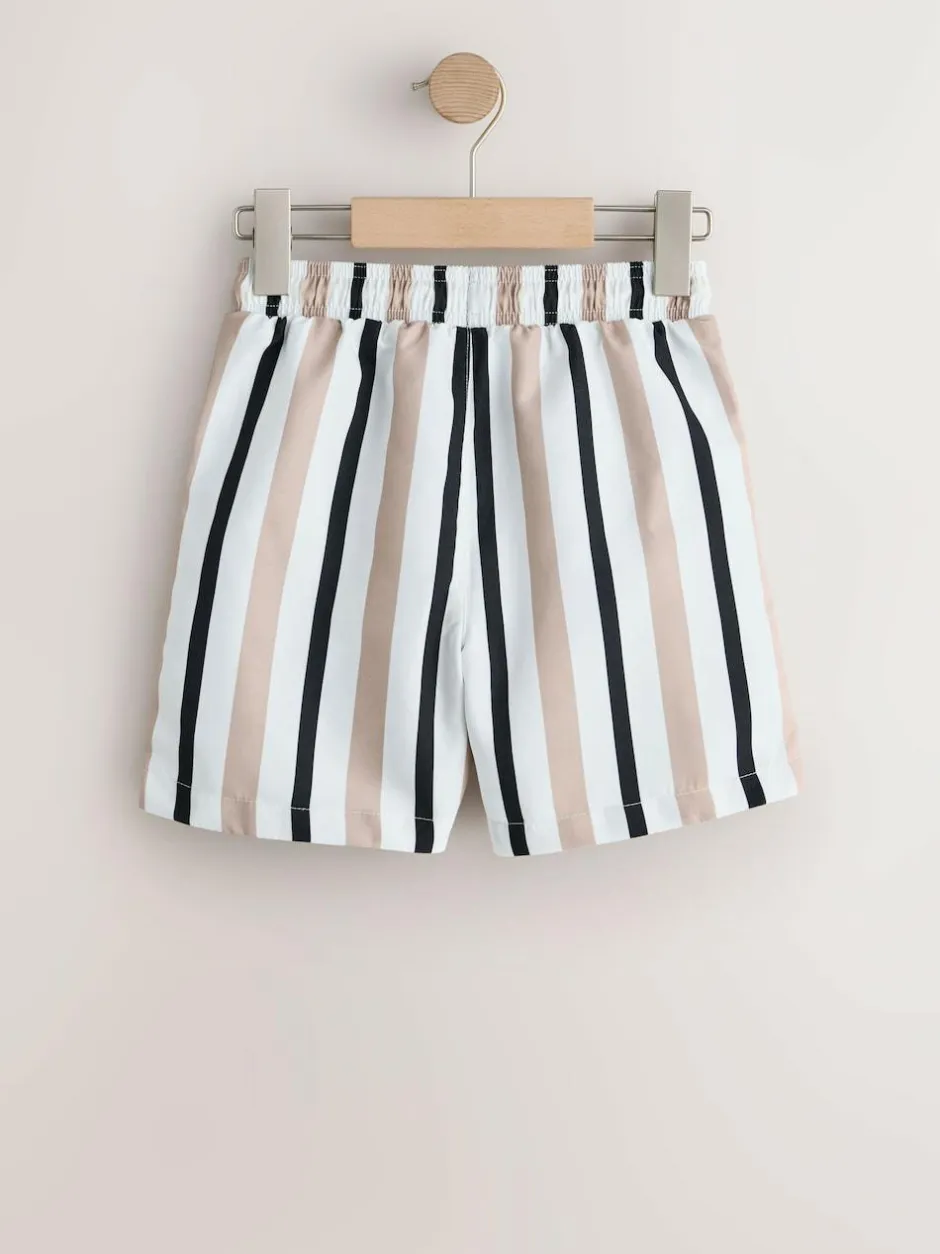 Next Printed Swim Shorts (3-16yrs) Neutral Stripe Outlet