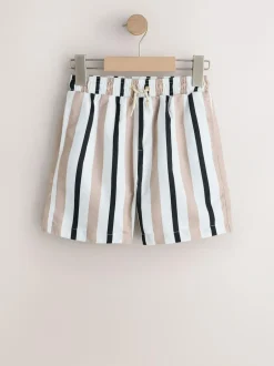 Next Printed Swim Shorts (3-16yrs) Neutral Stripe Outlet