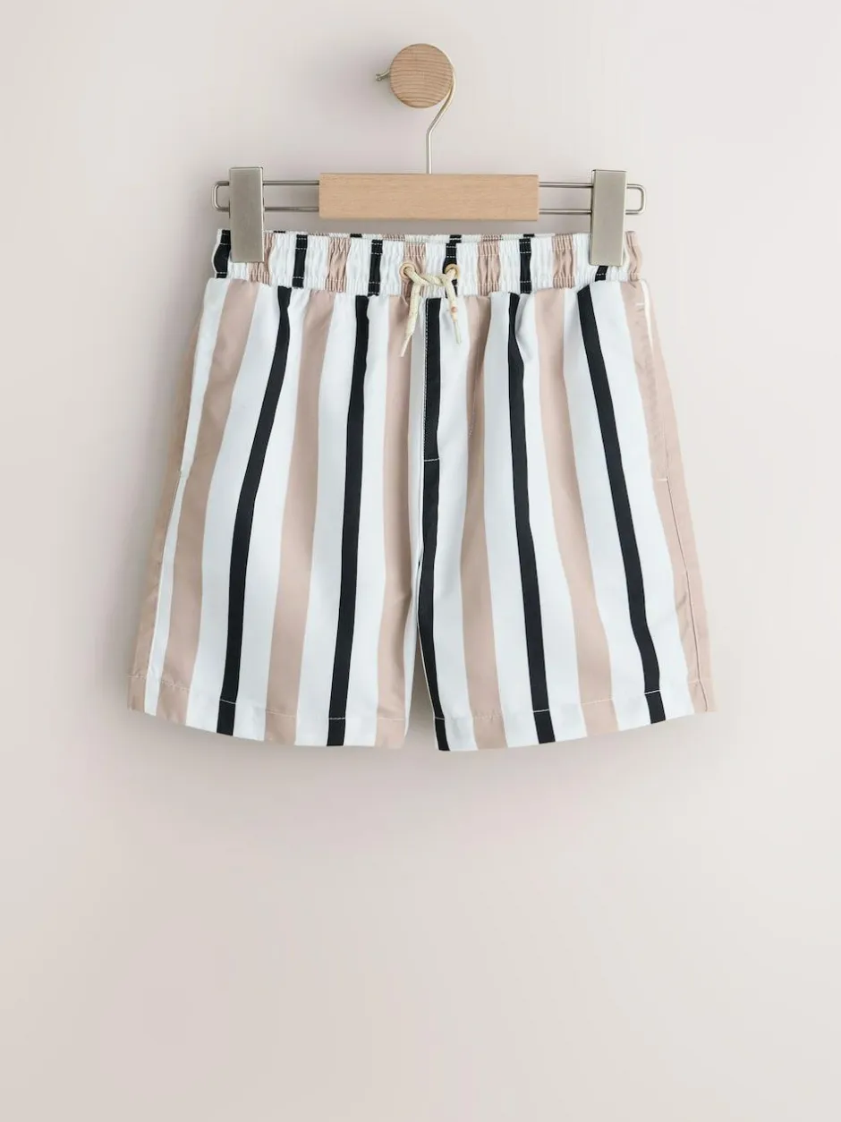Next Printed Swim Shorts (3-16yrs) Neutral Stripe Outlet