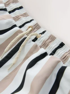 Next Printed Swim Shorts (3-16yrs) Neutral Stripe Outlet