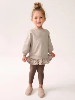 Next Long Sleeve Top and Leggings Set (3mths-7yrs) Neutral Tan Hot