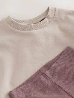Next Long Sleeve Top and Leggings Set (3mths-7yrs) Neutral Tan Hot