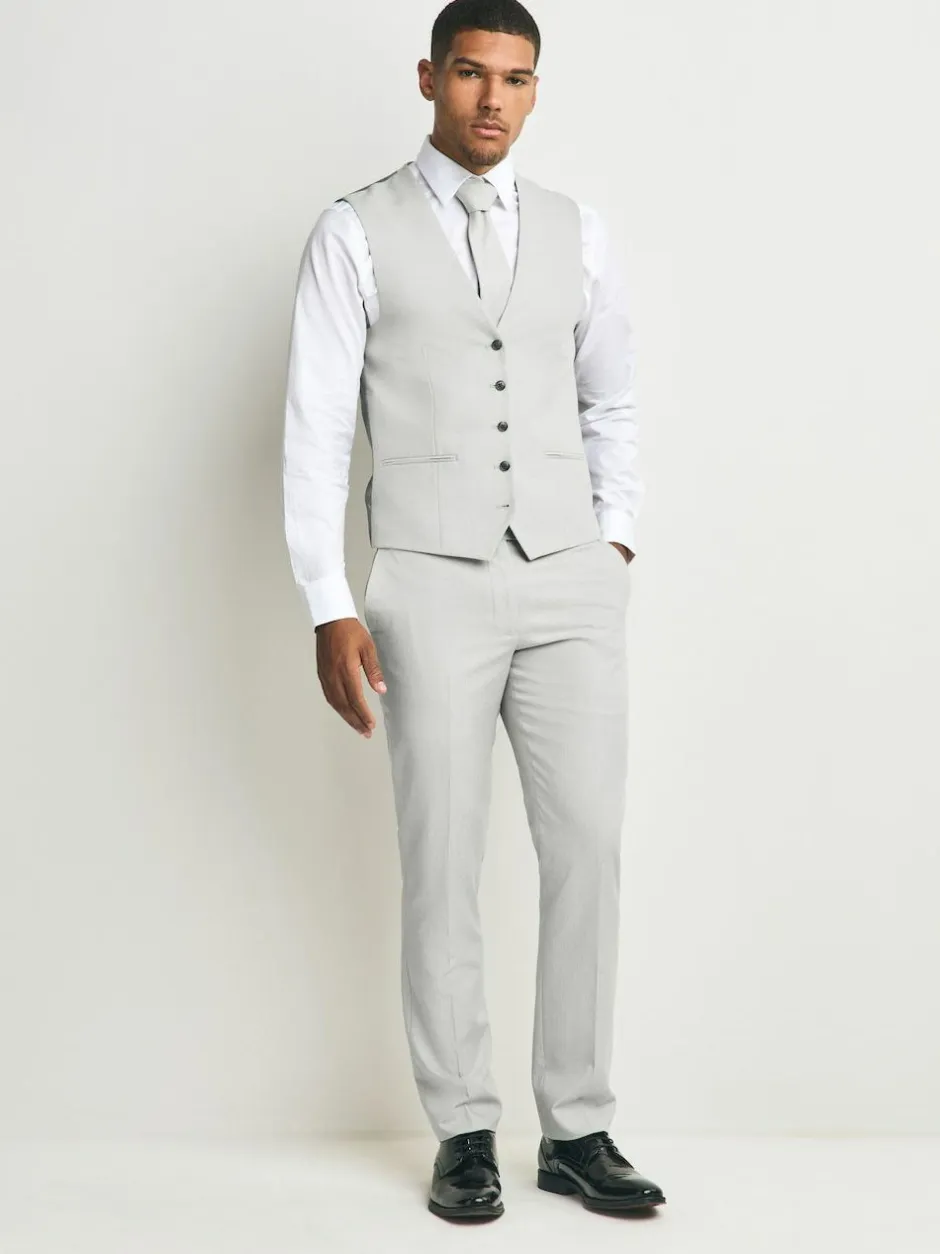 Next Neutral Textured Suit Waistcoat Clearance