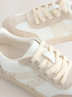 Next Wide Fit (G) Retro Trainers Neutral Clearance