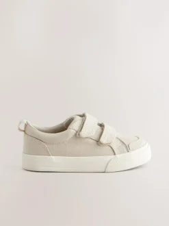 Next Wide Fit (G) Two Strap Touch Fastening Trainers Neutral Sale