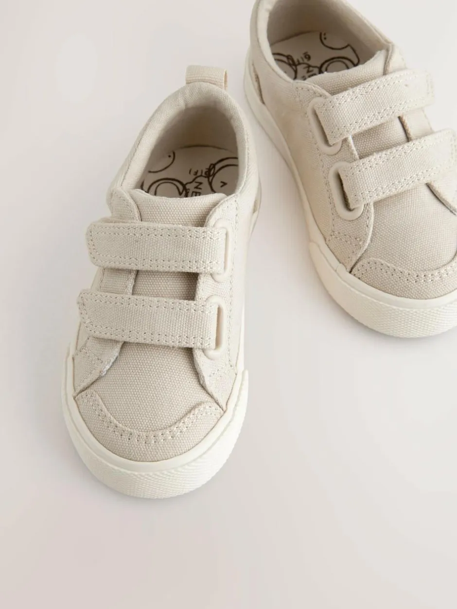 Next Wide Fit (G) Two Strap Touch Fastening Trainers Neutral Sale
