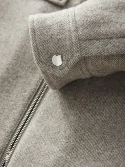 Next Neutral Wool Rich Borg Lined Shacket Hot