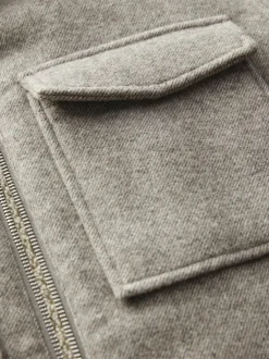 Next Neutral Wool Rich Borg Lined Shacket Hot