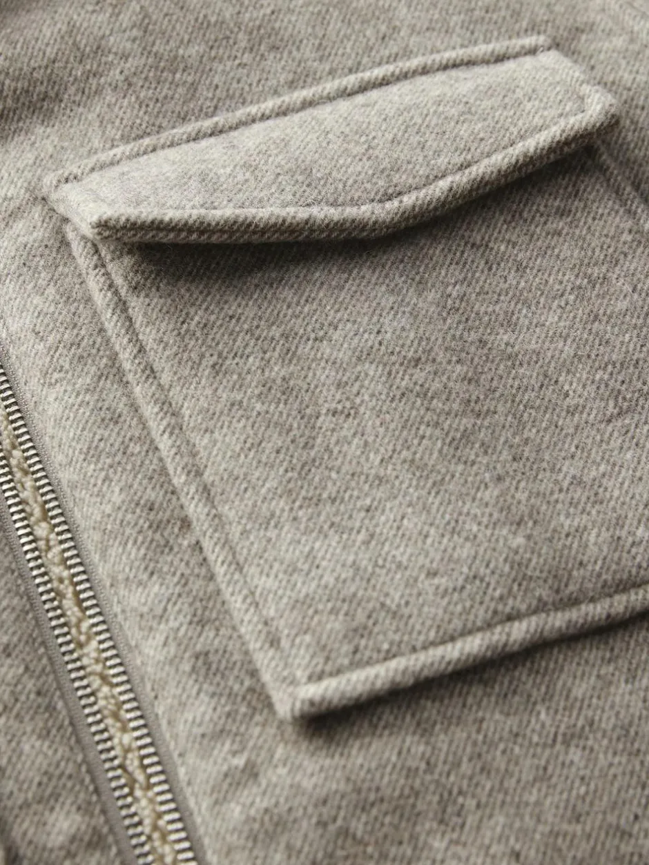 Next Neutral Wool Rich Borg Lined Shacket Hot