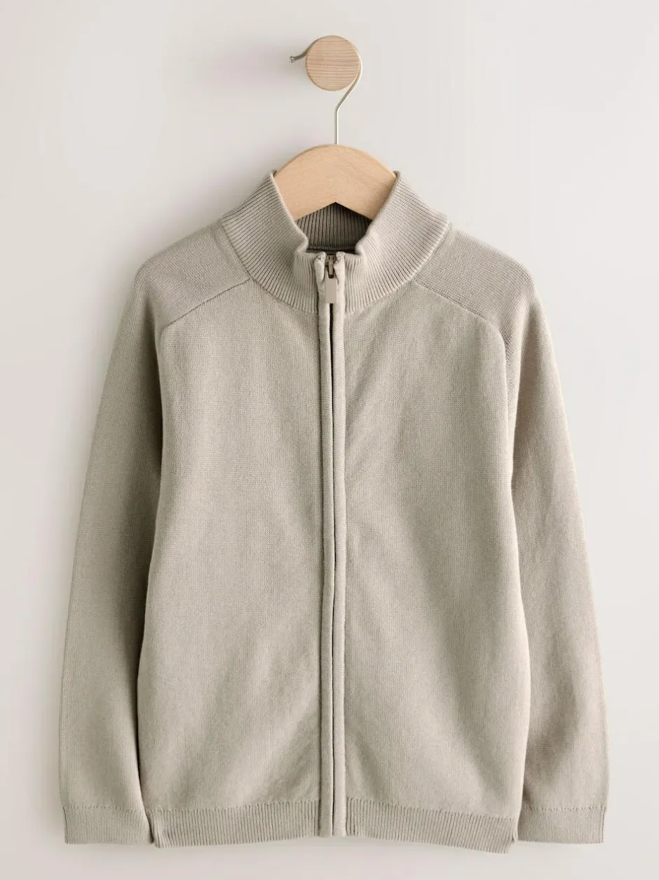 Next Neutral Zip Through Knitted Cardigan (3-16yrs) Sale