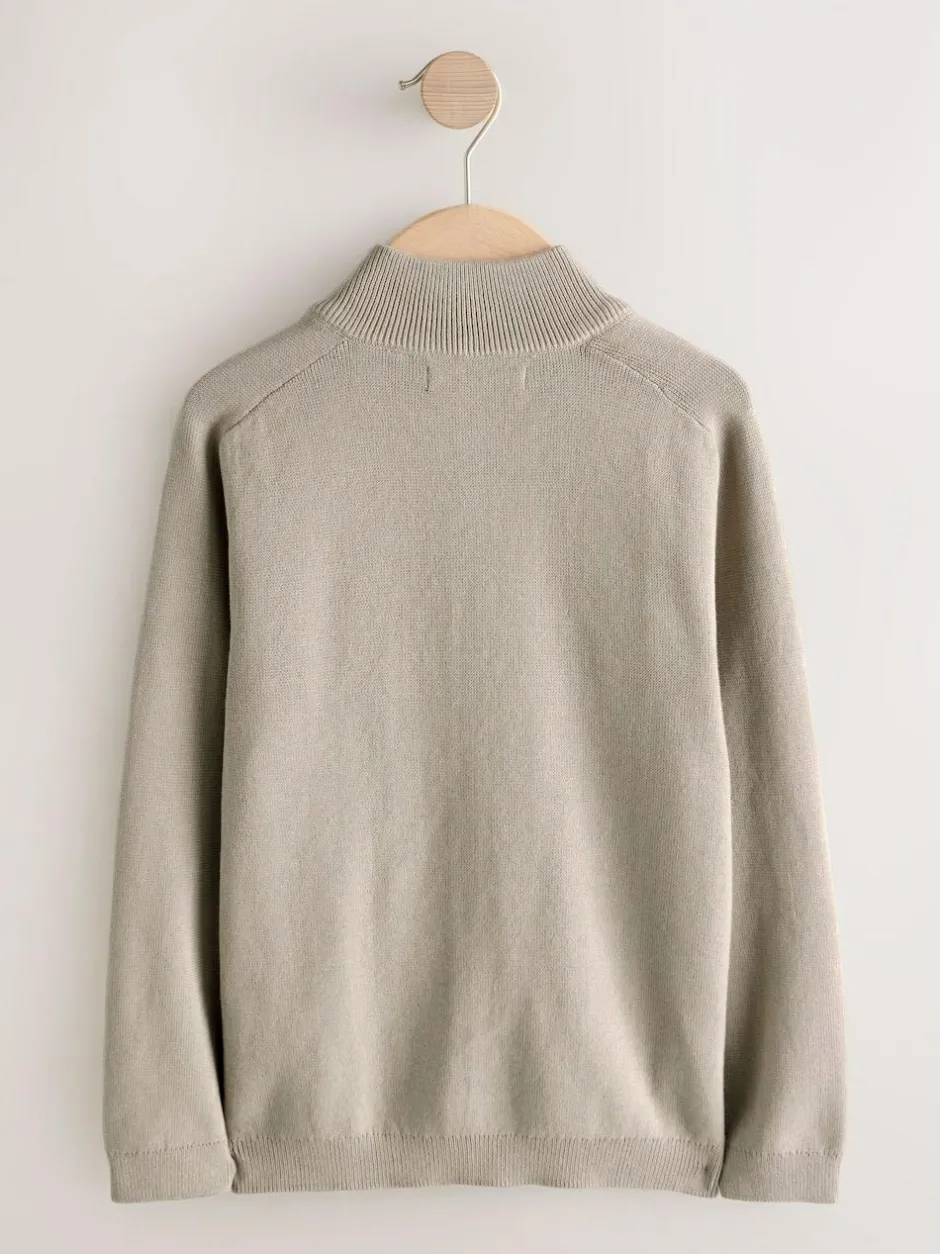 Next Neutral Zip Through Knitted Cardigan (3-16yrs) Sale
