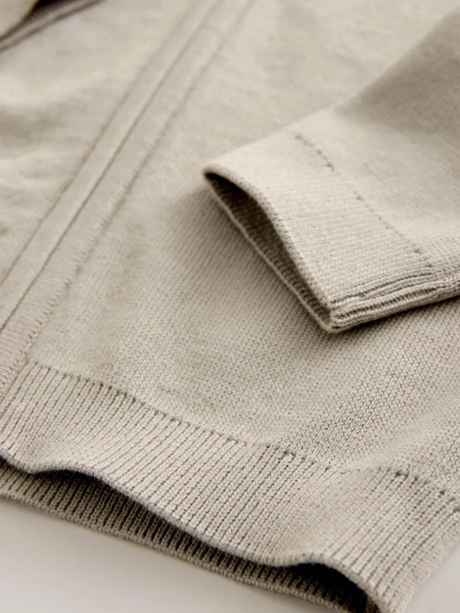 Next Neutral Zip Through Knitted Cardigan (3-16yrs) Sale