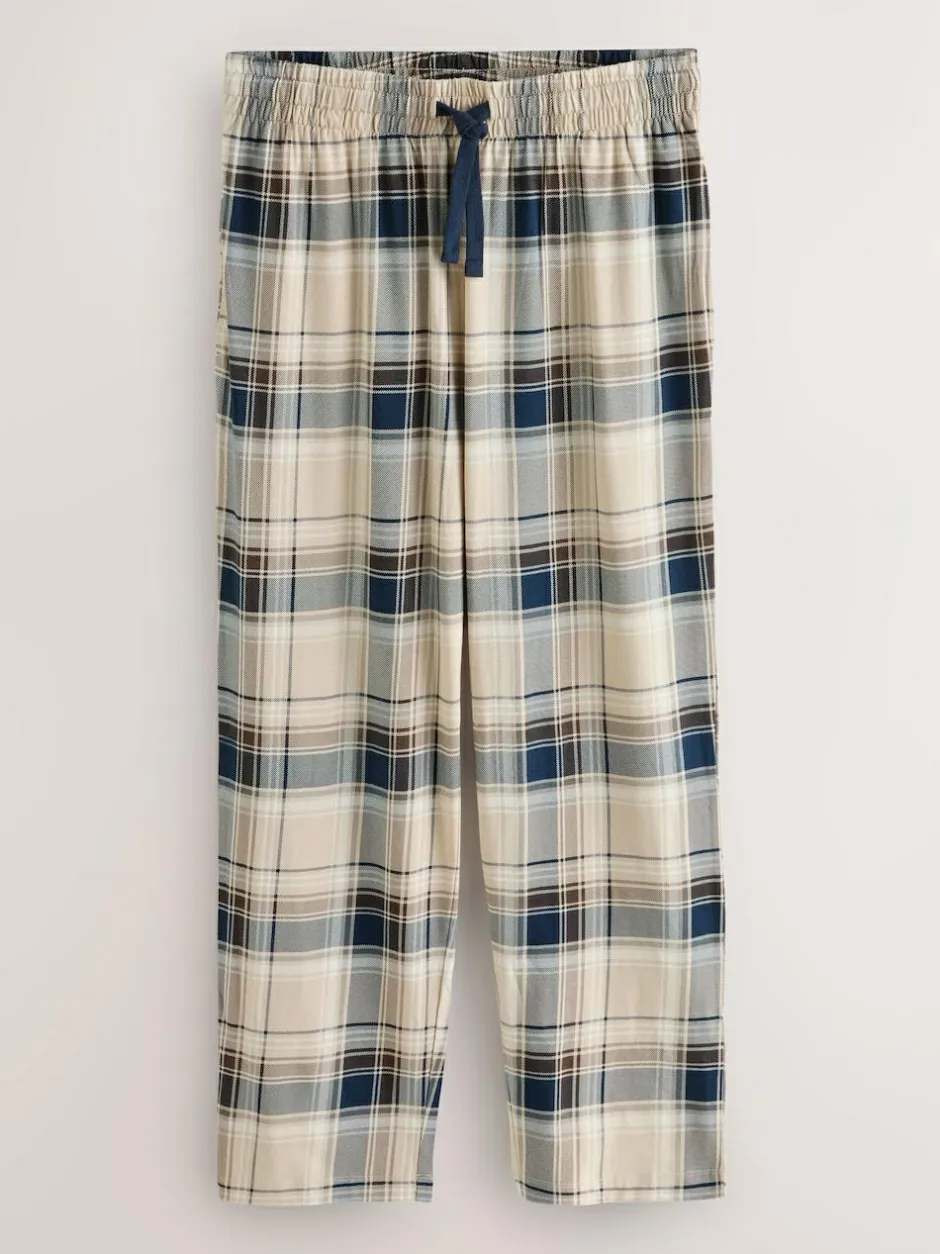 Next Neutral/Navy Check Jersey Short Sleeve Pyjamas Set 2 Pack Online