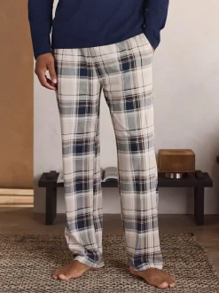 Next Neutral/Navy Check Jersey Short Sleeve Pyjamas Set 2 Pack Online