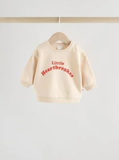 Next Neutral/Red Heartbreaker Sweatshirt and Leggings Baby Set (0mths-2yrs) Outlet