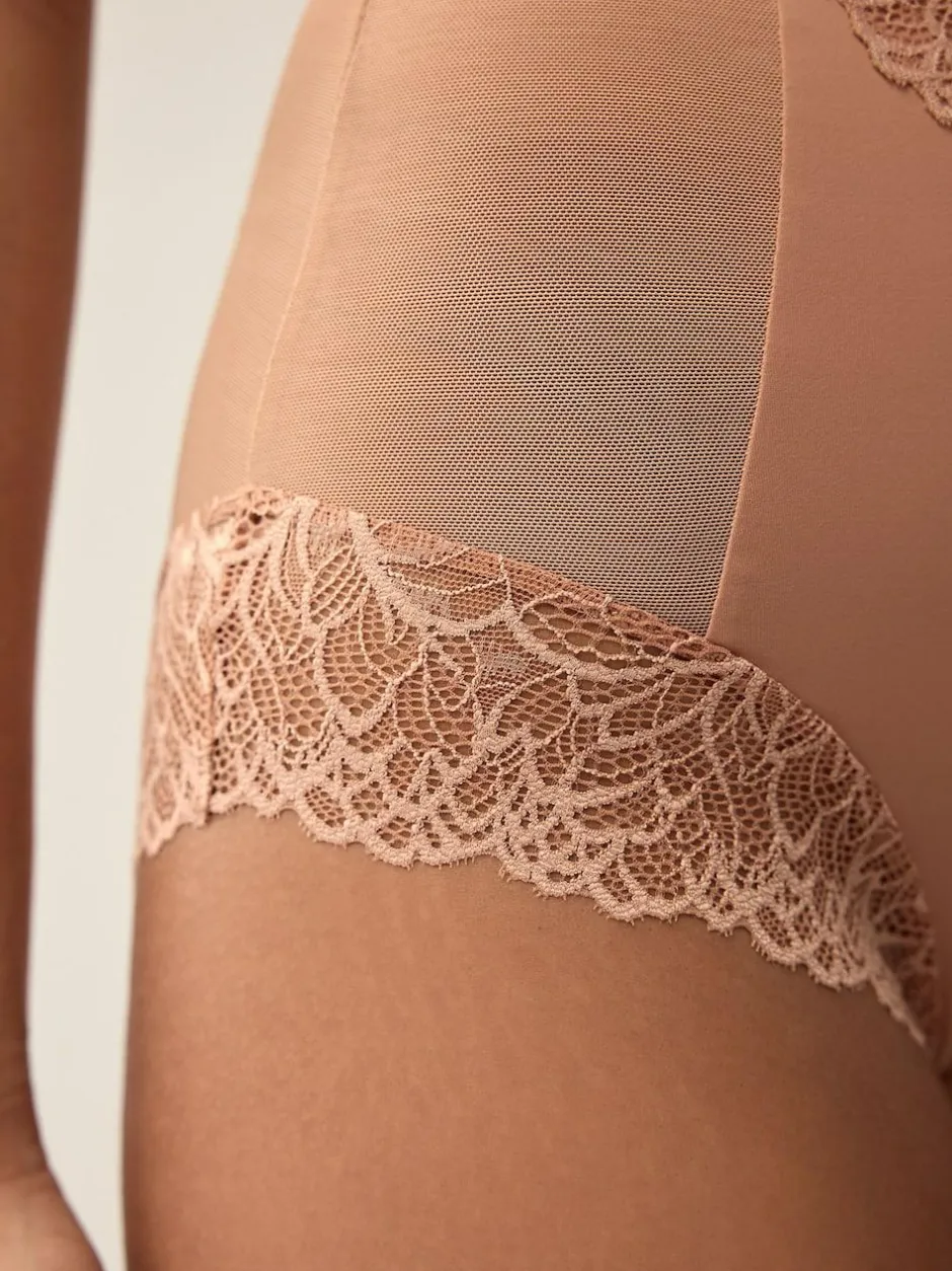 Next High Waist Brief Firm Tummy Control Shaping Briefs Neutral/Tan Brown Outlet