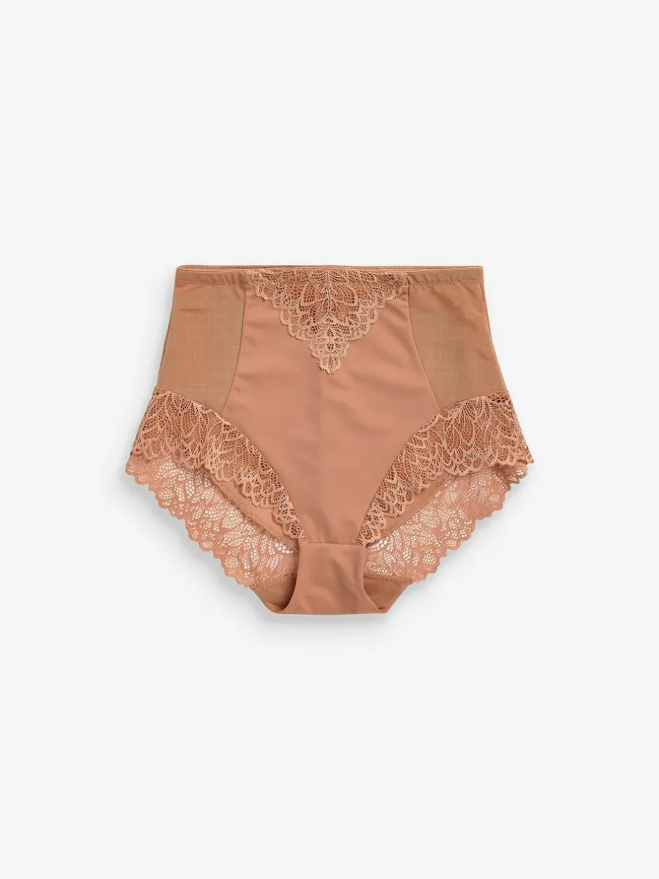 Next High Waist Brief Firm Tummy Control Shaping Briefs Neutral/Tan Brown Outlet
