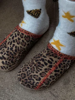 Never Fully Dressed Brown Leopard Print Mule Slippers Online