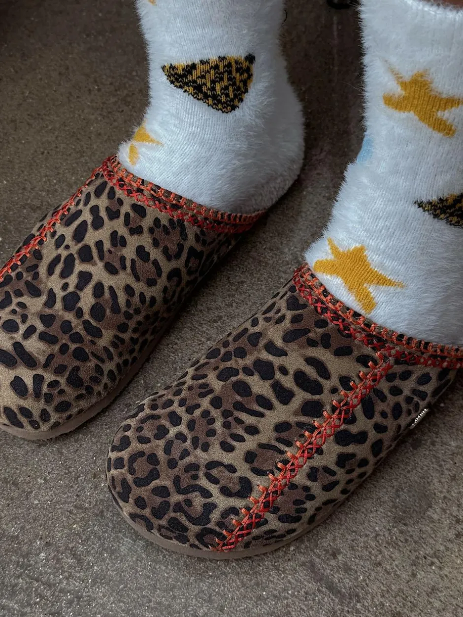 Never Fully Dressed Brown Leopard Print Mule Slippers Online