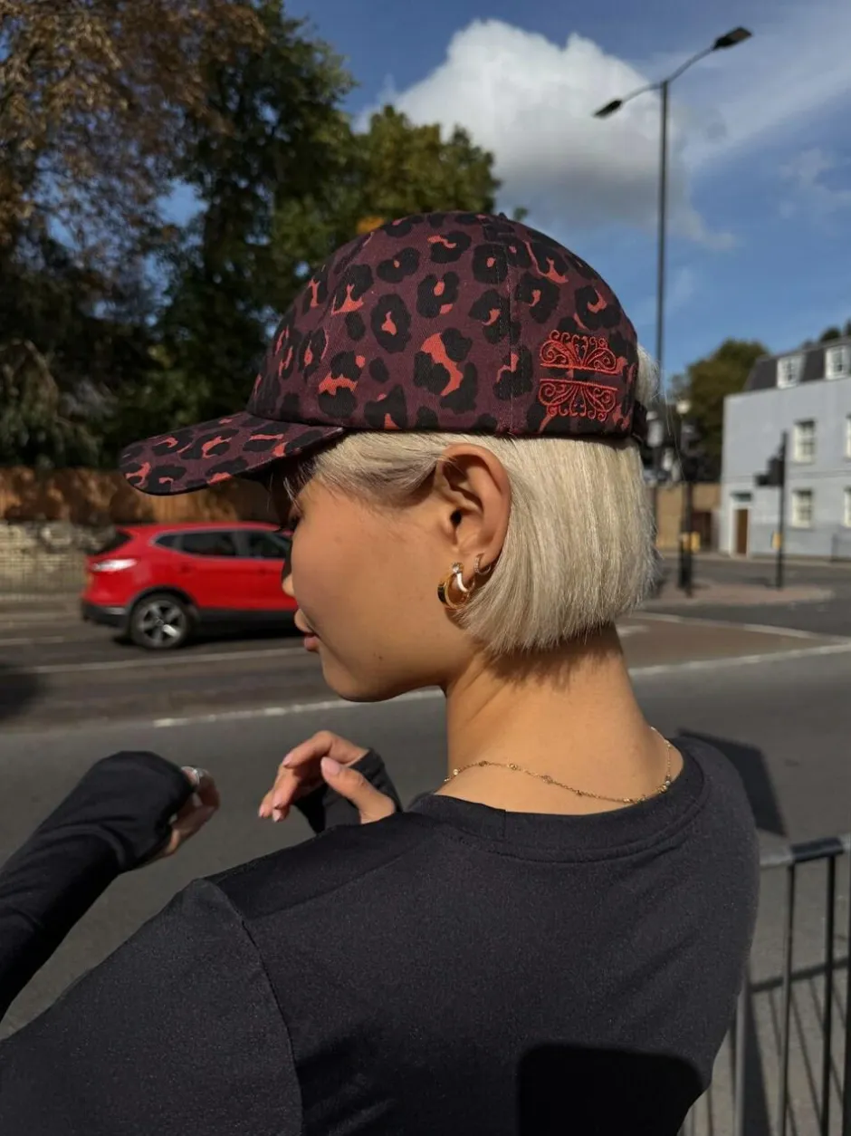 Never Fully Dressed Cotton Twill Cap Burgundy Leopard Best