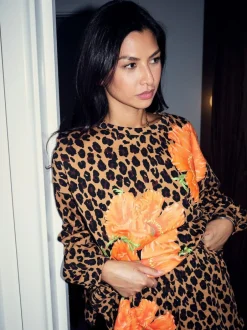 Never Fully Dressed Leopard Print Poppy Cotton Sweatshirt Sale