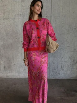 Never Fully Dressed Pink Paisley Oslo Cardigan