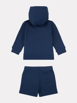 New Balance Kids Zip Thru Hoodie 100% Cotton T-Shirt & Shorts Set Navy Hot