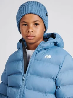 New Balance Shoreline Blue Tab Beanie Hat Hot