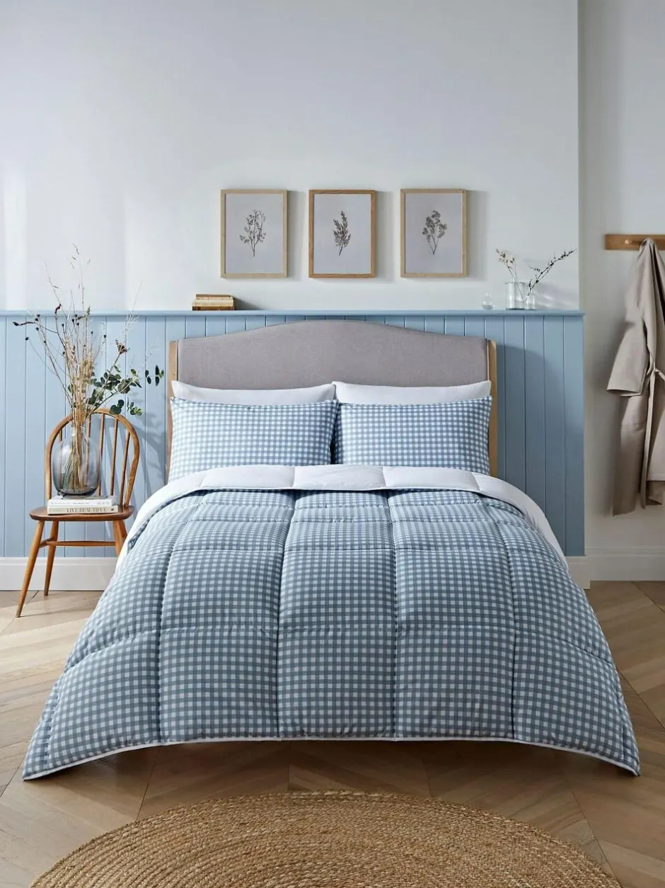 Night Lark Gingham 4.5 Tog Coverless Duvet Set Best