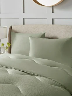Night Lark Green Seersucker Coverless Duvet Set