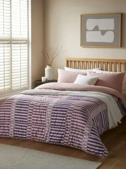 Night Lark Rosy Stripe Pink 10.5 Tog Coverless Duvet and Pillowcase Set Online