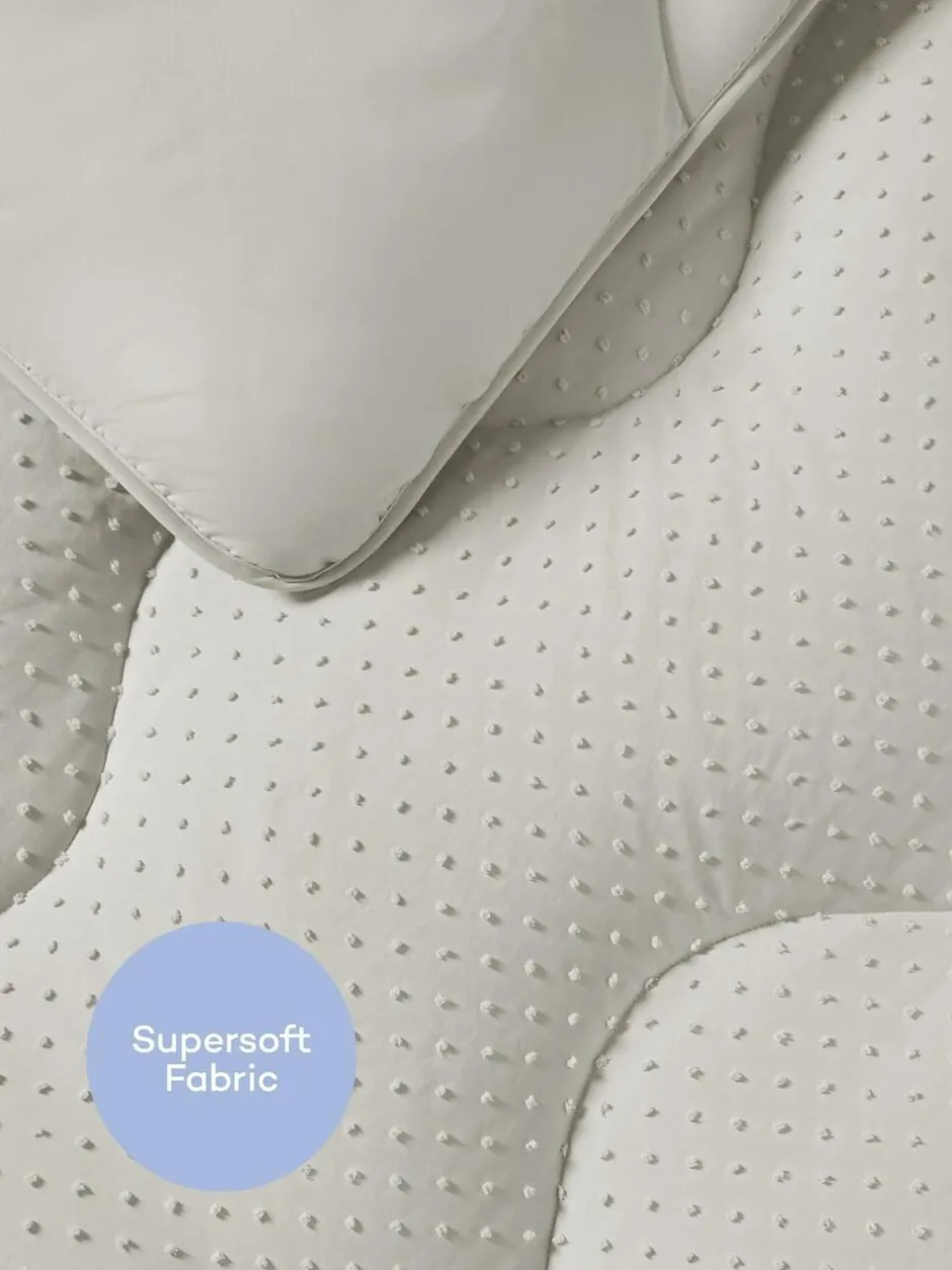 Night Lark Tufted Dot Coverless 10.5 Tog Duvet and Pillowcase Set Warm Sand New