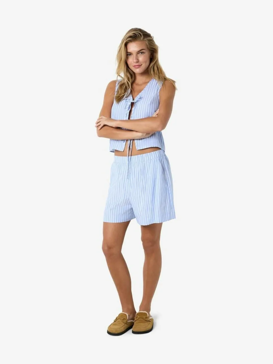 NOISY MAY Blue Stripe Shorts Clearance