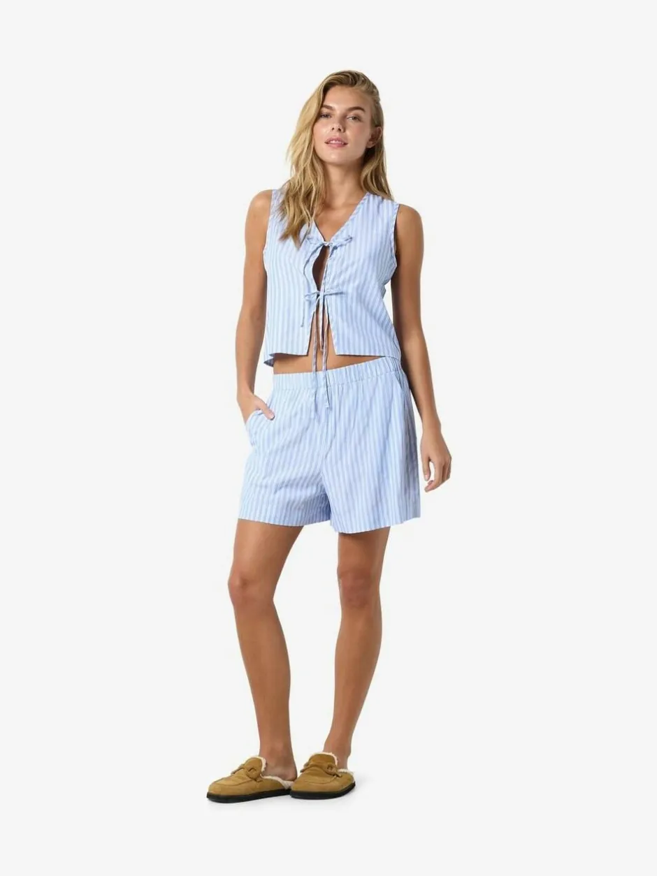 NOISY MAY Blue Stripe Shorts Clearance