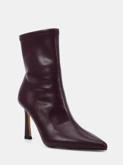 Novo Wide Fit Kiss Point Toe Stiletto Stretch Ankle Boots Red Online