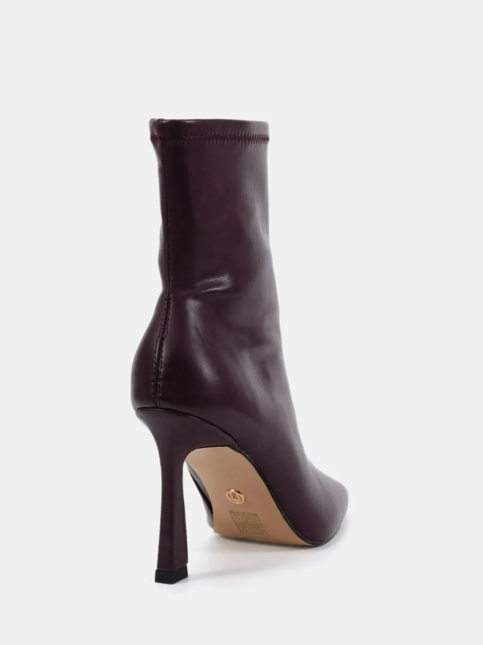 Novo Wide Fit Kiss Point Toe Stiletto Stretch Ankle Boots Red Online
