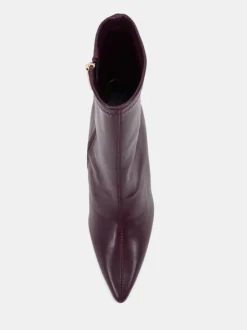 Novo Wide Fit Kiss Point Toe Stiletto Stretch Ankle Boots Red Online