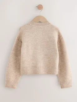 Next Oatmeal Button Up Cardigan (3-16yrs) Outlet