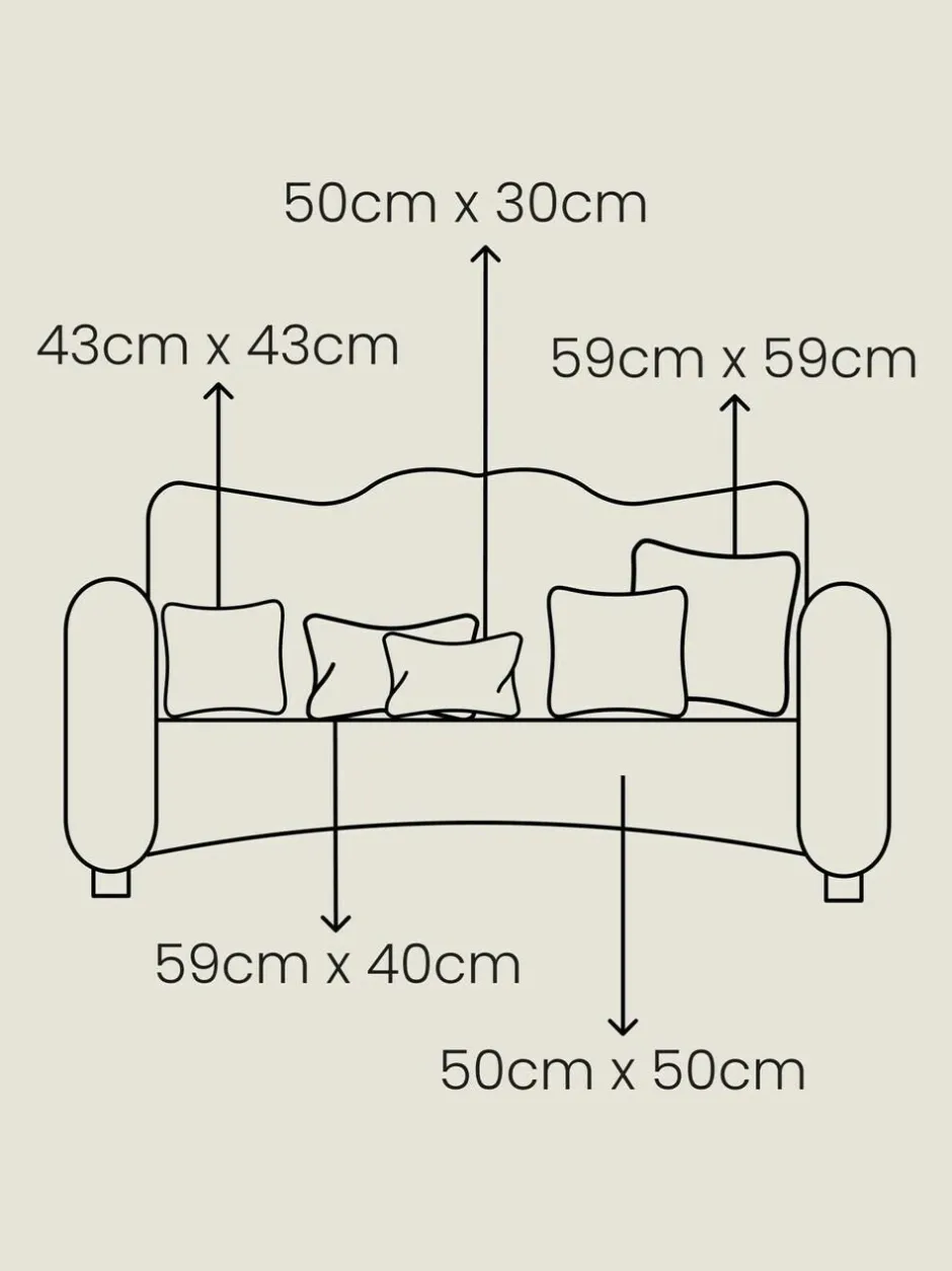 Next Oatmeal Matte Velvet Contrast Pipe 50 x 50cm Cushion Outlet