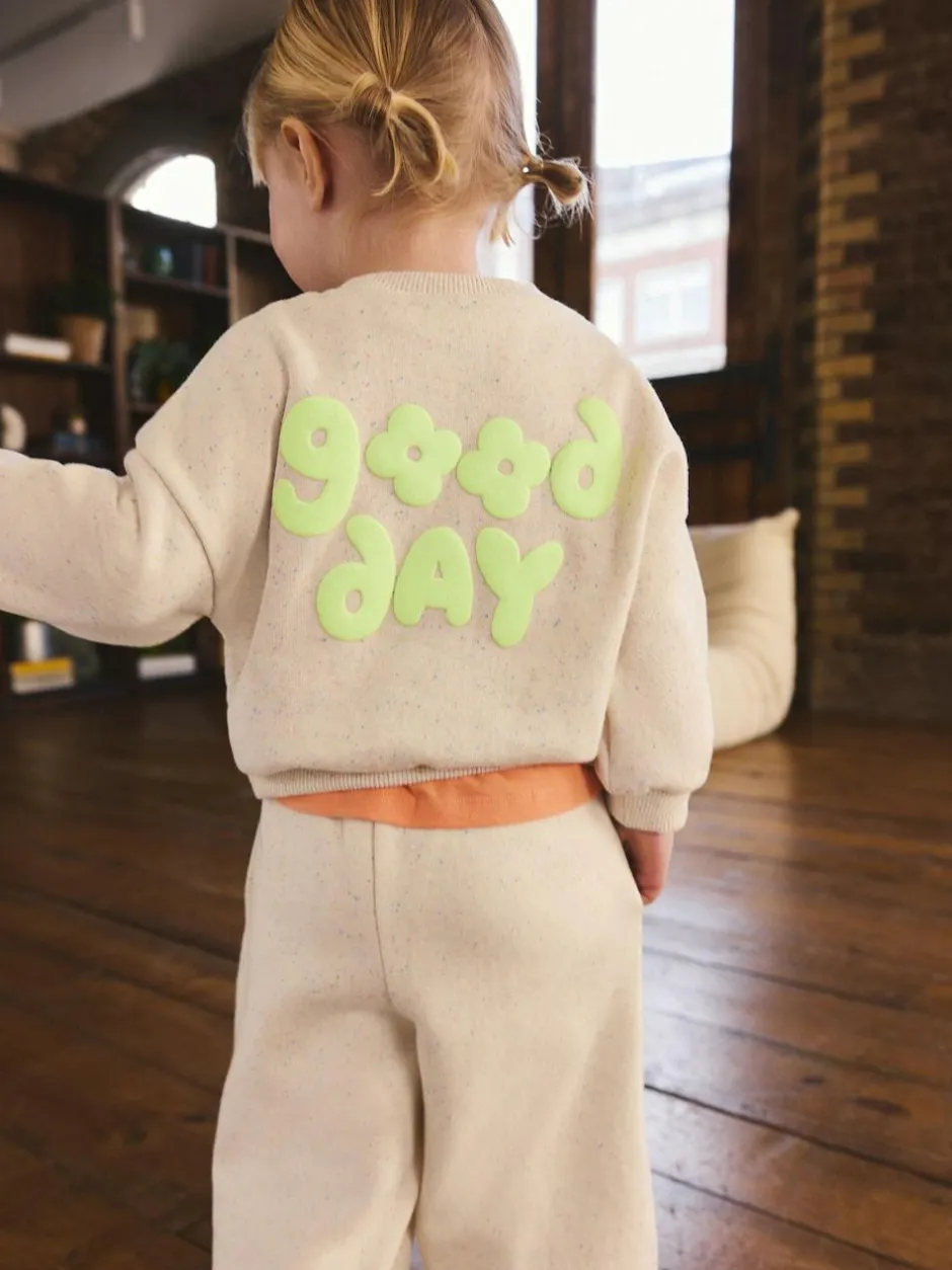 Next Crew Neck Sweatshirt (3mths-7yrs) Oatmeal Nep Good Day Outlet