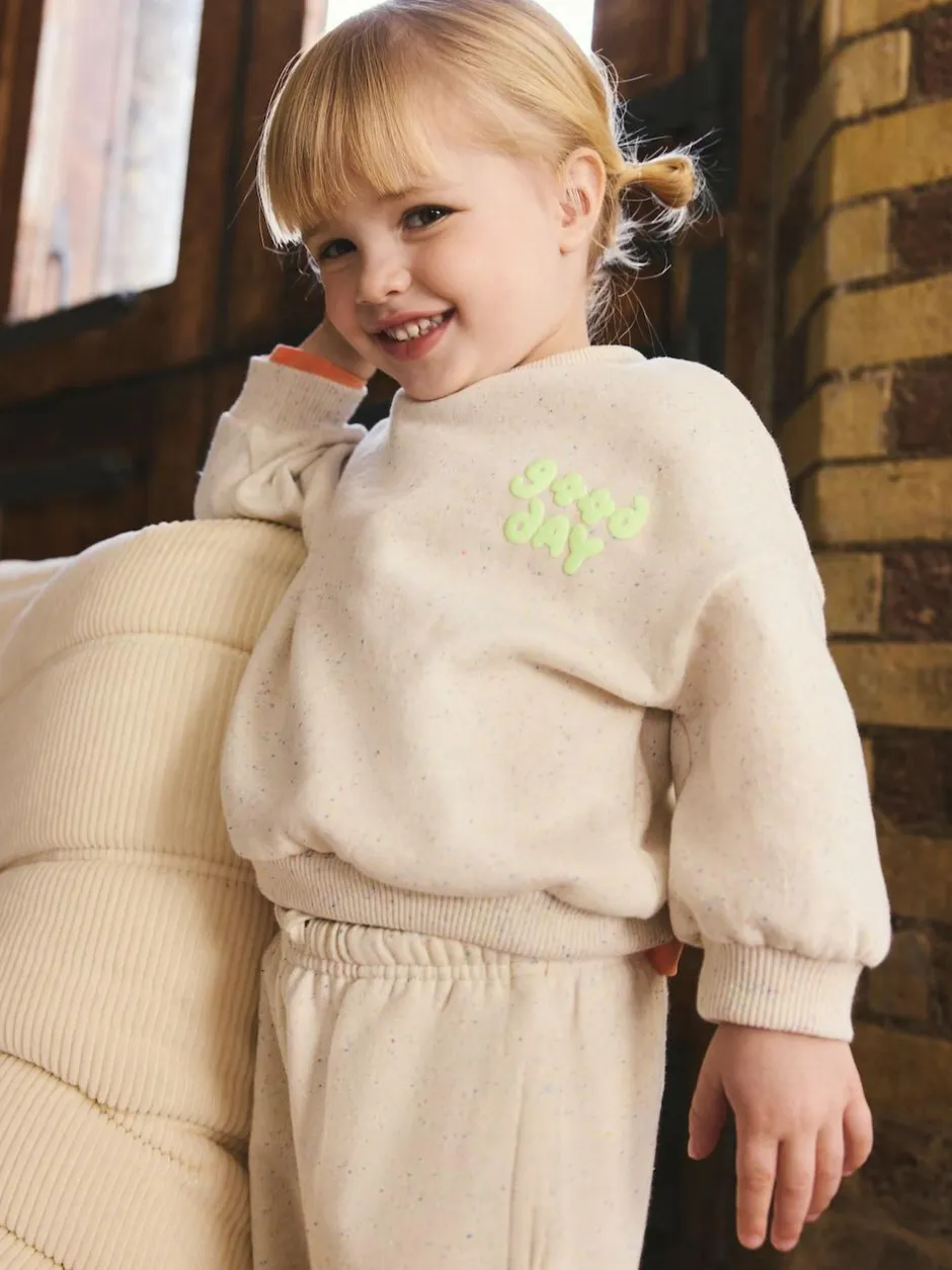 Next Crew Neck Sweatshirt (3mths-7yrs) Oatmeal Nep Good Day Outlet